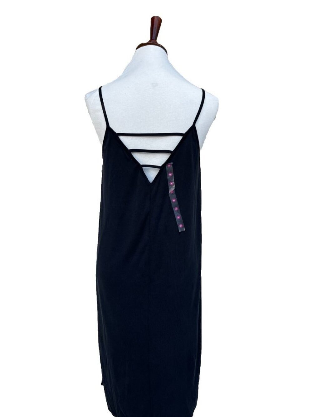 Bar III Women’s Charcoal Black Strappy Back Midi Dress Size L NWT Made USA - Picture 5 of 11